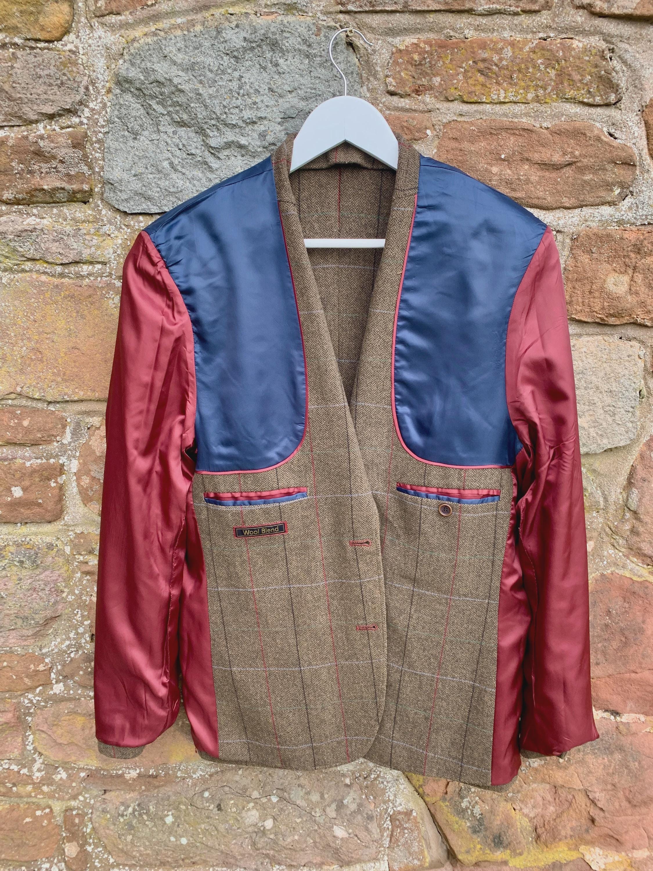 HACKING JACKET - Vintage 2 Button Check Wool Mix Hacking or Sports 