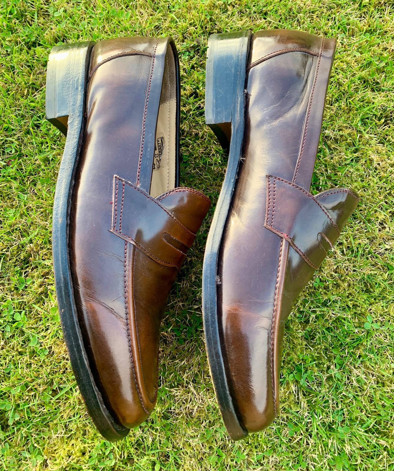 Samuel Windson Penny Loafers Men\'s Size 8.5 Brown Leather Slip On Shoes 38-BV175 Samuel Windsor Men main image 2