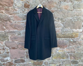 HUGO BOSS Wool & Cashmere Coat, 90s Mens Classic Overcoat