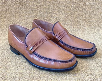 Vintage Cole Haan Bergamo Brown Woven Leather Loafers  display picture 1