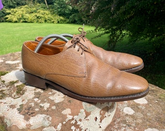 Classic English Handmade Derby Lace up shoes by NORVIC in light brown Leather upper and Leather soles -  c 1960s or early 70s