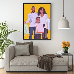 Portrait numérique personnalisé pour les familles, les couples, les enfants, + les bébés | Téléchargement numérique | Cadeau parfait pour elle, lui, amis + famille.