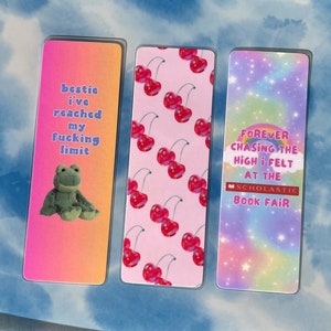 OOPSIES bookmarks - discounted!! Laminated bookmark, y2k bookmark, millennial, gen z, booktok bookmark, pink