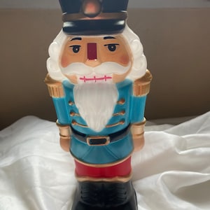 Nutcracker holiday time blow mold 10” led battery on/off switch light up Christmas decorations holiday decor table top no chord soldier