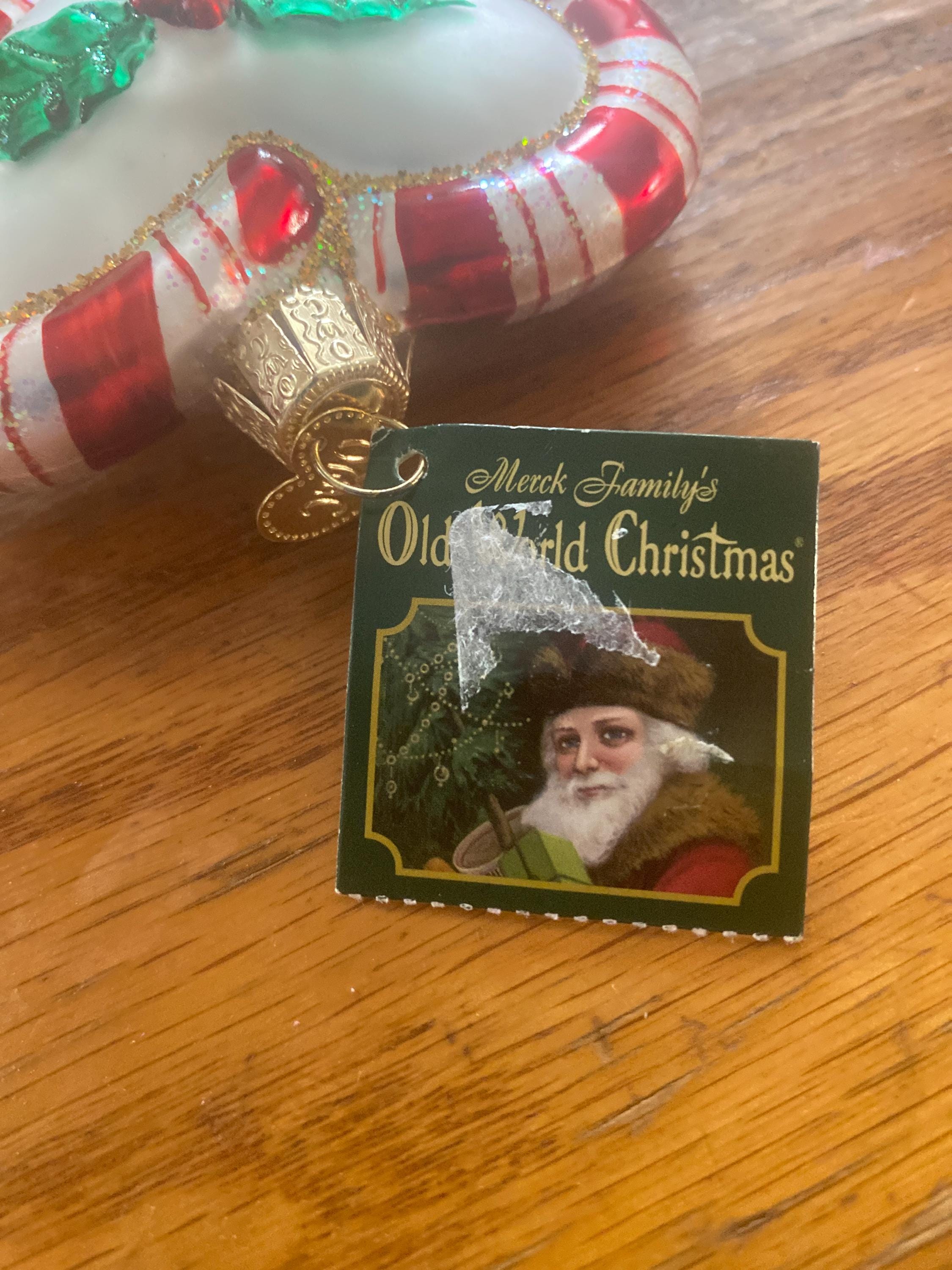 Old World Christmas Tree Ornament Glass Peppermint Heart Peppermint ...