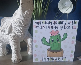 cactus, dealing with pr*cks diaversary card