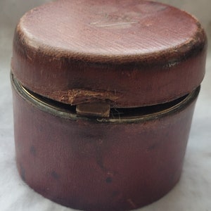 Vintage Leather and Brass Traveling ink pot