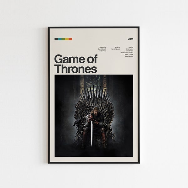 Game of Thrones Poster, Game of Thrones Modern Tv Series Poster Print, Game of Thrones Poster Wall Decor, Tv Series Posters Art