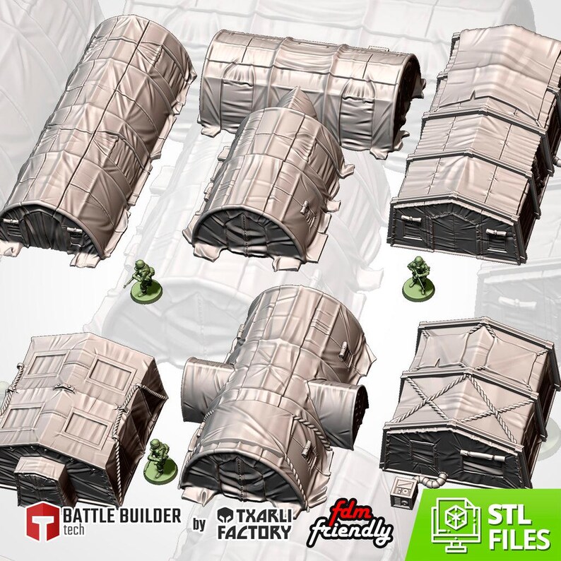 War Gaming Battle Tech Military Barracks [tents] by Txarli Factory - Etsy