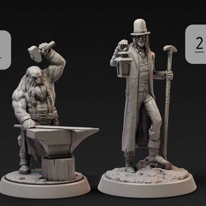 Resin figures 75mm and 32mm for painting