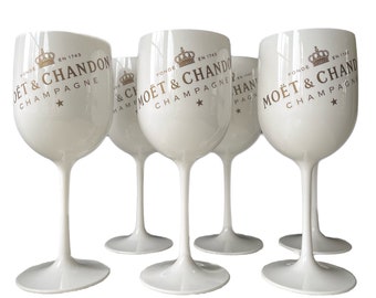 Fonetiek in het geheim etiquette 6 White Glasses of Moët Chandon. - Etsy