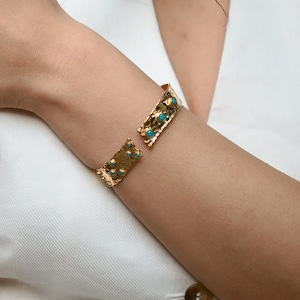 Gehämmertes Gold Armreif, Statement Gold Armreif, 22k vergoldet Armreif, verstellbare Gold Armreif, gehämmert Messing Manschette, handgemachte Gold Manschette Armreif