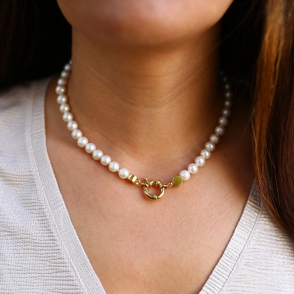 Natural Akoya Sea Pearl Necklace, Handmade White Pearl Necklace, Custom Pearl Choker, Bridal Necklace, Real Pearl Necklace, Anniversary Gift