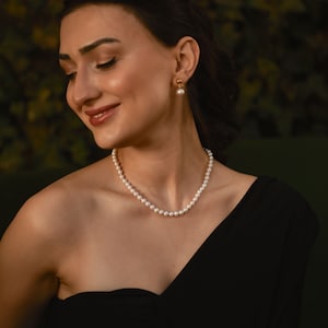 Natural Akoya Sea Pearl Necklace, White Akoya Pearl Choker, Handmade Necklace, Bridal Pearl Choker, Bridesmaid Necklace, Anniversary Gift image 6