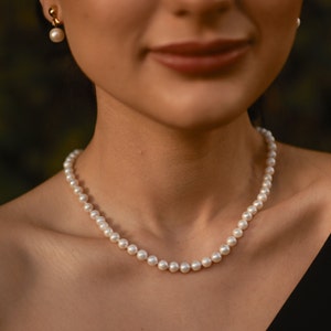 Natural Akoya Sea Pearl Necklace, White Akoya Pearl Choker, Handmade Necklace, Bridal Pearl Choker, Bridesmaid Necklace, Anniversary Gift image 7
