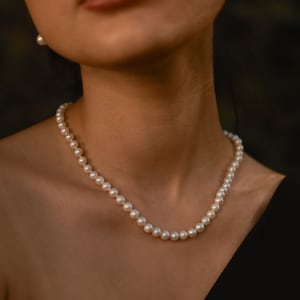 Natural Akoya Sea Pearl Necklace, White Akoya Pearl Choker, Handmade Necklace, Bridal Pearl Choker, Bridesmaid Necklace, Anniversary Gift image 4