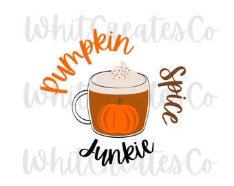 Kürbis Gewürz Junkie PNG SVG, Herbst Png, Halloween Png, Thanksgiving Svg, Kürbis Png, Clip Art, Digitaler Download