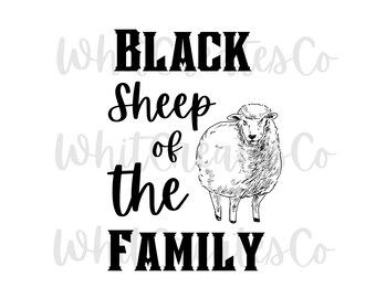Schwarzes Schaf SVG, SVG, Bauernhof Tier Svg, Lustiges Svg, Sarkastisches Svg, T-Shirt Design, PNG
