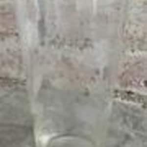 Vintage Large Clear Glass Etched Vase C1950s Hand Blown