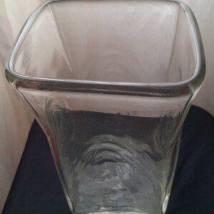 Good Quality Mid Century Glass Vase Subtle Wave Detail Very Heavy Perfect Condition