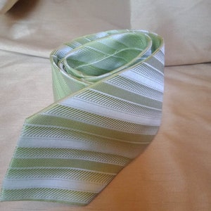 Transition Green Striped Tie Classic Width Mod Style As New