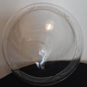 1940s Art Deco Etched Glass Wall Light Cover Replacement Hole Center for Screw Rare
