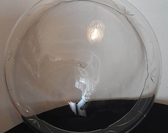1940s Art Deco Etched Glass Wall Light Cover Replacement Hole Center for Screw Rare