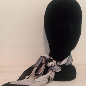 Grey Tones Geometric Ruched Diamond Shaped Vintage Style Scarf