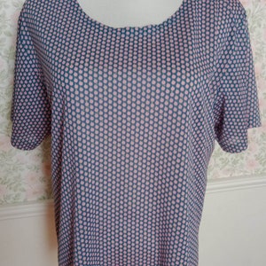 Vintage 80s Street Style Cotone Misto Sweeten Brand Top Apple Design su tessuto blu Nuova taglia L