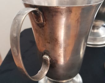 Hecworth 1940s Art Deco Silver Coffee Tea Pot with Mugs