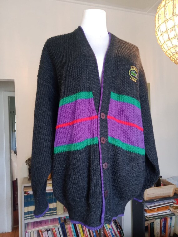 Authentic 90s Vintage Lacoste Colour Block Cardigan in Pure Etsy