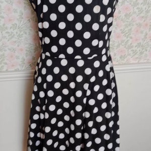 Hand Made Classic Vintage Style Black and White Polka Dot Dress New Size Small