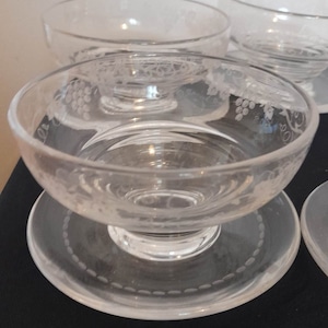 Stuart Crystal Footed Dish Grapes Leaves Etched Design Price for One Dish