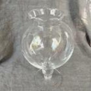 Princess House Glass Vase with Stand Etched Floral Pedestal Vase