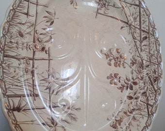 Burgess & Leigh Brown White Acacia Meat Platter C1912 Good Condition