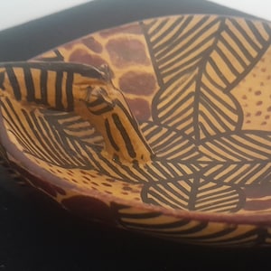 Set of 3 African Animal Drinking Bowls Small Mahogany Wood Hand Crafted in Kenya Zebra Giraffe Leopard New