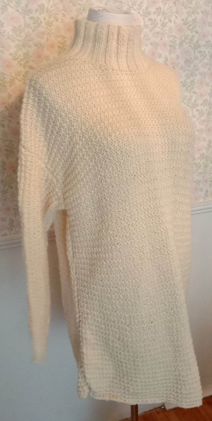 Cream knit high neck jumper sale