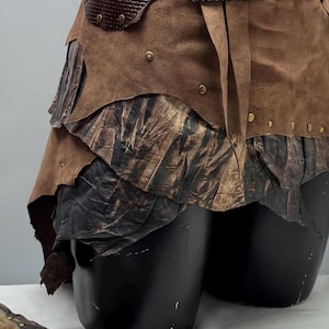 Leather Skirt - Handmade Fringe Festival Belt - Cosplay Outfit - Adjustable (XS S M L XL)