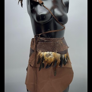 Gefiederte Tribal-Krieger Set – verstellbares Festival-Outfit mit mehrfach tragbaren Schulter-/Nacken-Accessoires (S bis L)