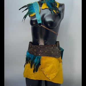 Anpassbares Tribal Leder Festival Top - Handgefertigte Krieger-Weste für XS-S-M-L