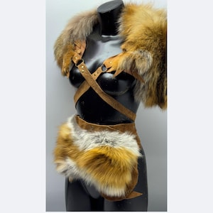 Fur Barbarian Costume, Viking women&#39;s costume, men&#39;s fur costume, warrior women&#39;s costume, warrior men&#39;s costume, fur belt