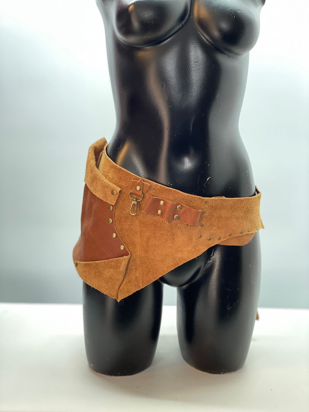 Personalized Brown Leather Tool Belt, Wrench Holder, Craft Tool Belt