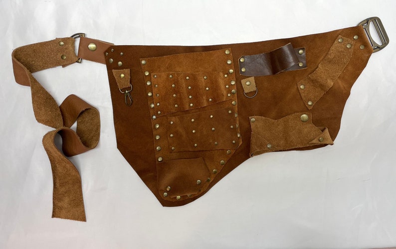 BBI Brown Leather Texture Work Belt – 2" Wide – Adjustable – For Builders, Scaffolders, Painters