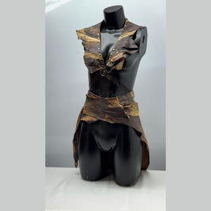 Handgefertigtes Tribal Leder Festival Top - Handgefertigte Kriegerweste für XS bis L