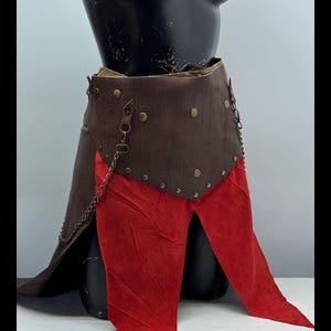 Three different usage skirts Brown Leather Skirt,Barbarian Costume,Viking Costume, Festival Skirt,Skirt for Women,Barbarian Leather XS-S-M-L