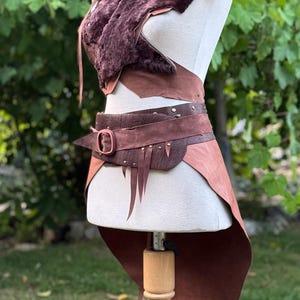 Tribal Warrior Set – Leather Belt, Shoulder Wrap, Choker & Cuffs – XS S M L – Festival Outfit