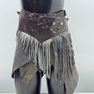 Adjustable Leather Fringe Skirt - Festival Belt - Handmade Cosplay Warrior Outfit - XS S M L XL Sizes