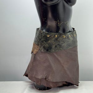 Brown Leather Skirt,Barbarian Costume,Viking Costume,Viking Clothes,Tribal Festival Skirt,Skirt for Women,Barbarian Leather SkirtXS-S-M-L