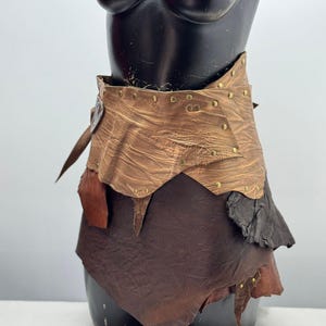Brown Leather Skirt,Barbarian Costume,Viking Costume,Viking Clothes,Tribal Festival Skirt,Skirt for Women,Barbarian Leather SkirtXS-S-M-L