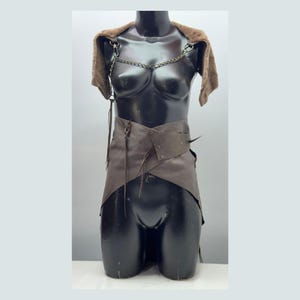 Rustikaler Leder-Wickelrock – verstellbarer Post-Apocalyptischer Tribal-Minirock (XS–L)
